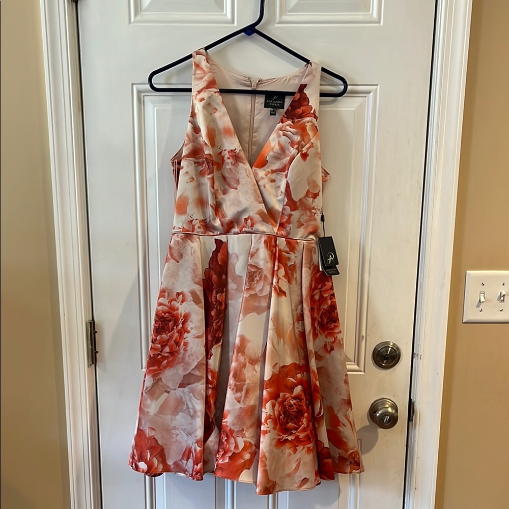 Adrianna Papell floral V-Neck party Dress